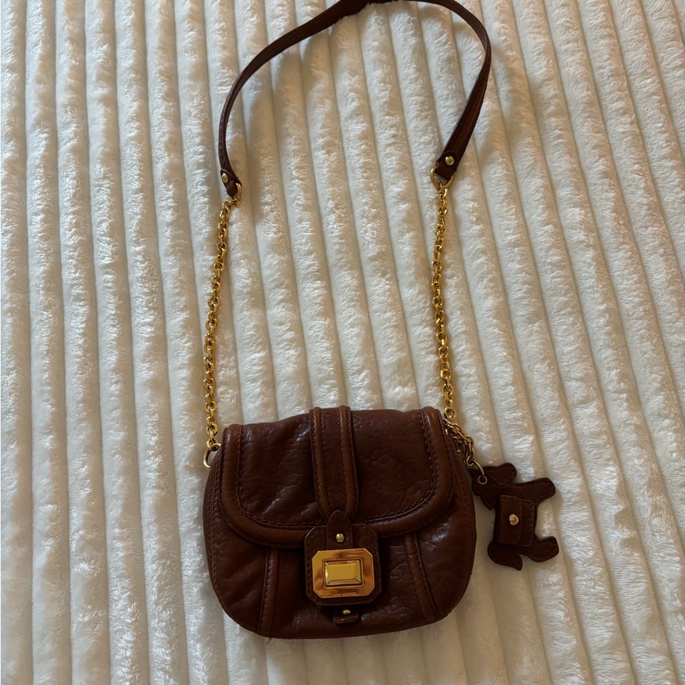 Juicy Couture vintage Brown Leather Crossbody Bag with horse key charm